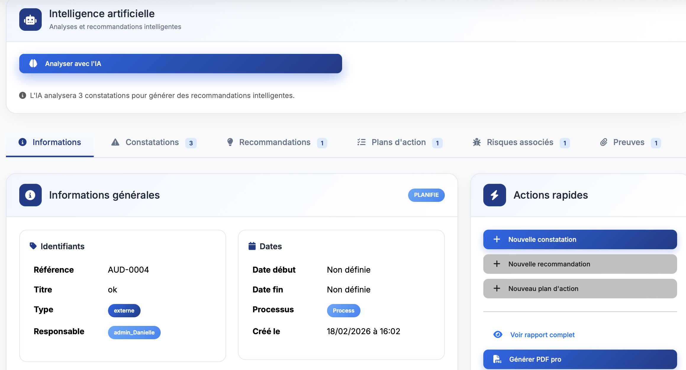 Exécution des missions d'audit sur le terrain